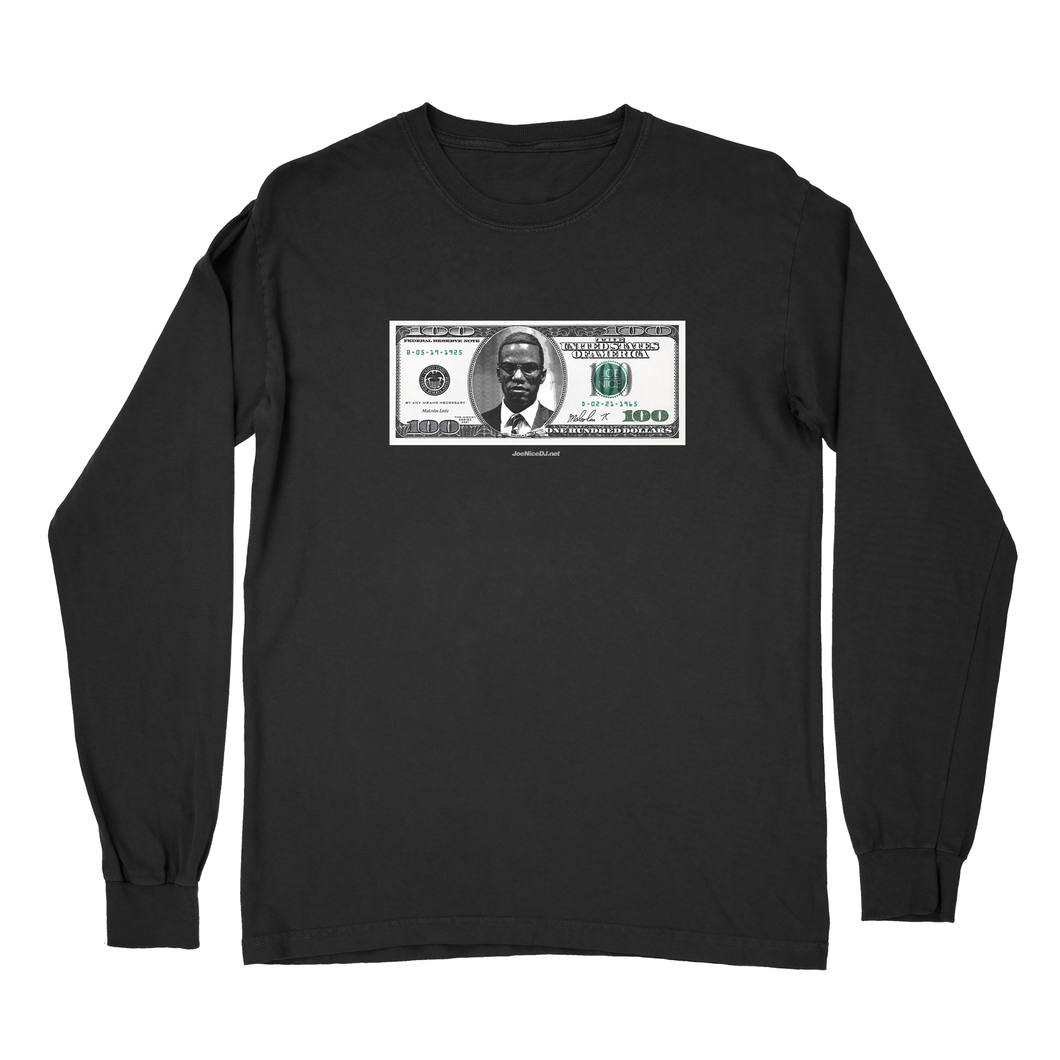 Malcolm X $100 Bill Longsleeve